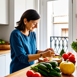 퓨전 피자의 대체밀 활용 사례 - Modern Spanish Kitchen**

Prompt: "A bright and airy modern kitchen in Madrid, Spain. A woman in her...