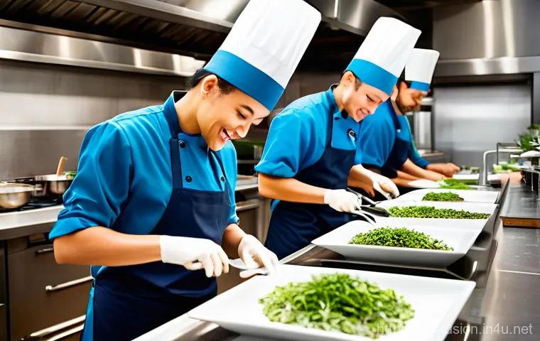 퓨전 패스트푸드 메뉴 추천 사례 - **Prompt 1: The Global Fusion Kitchen Genesis**
    A wide shot of a bustling, vibrant, and modern o...