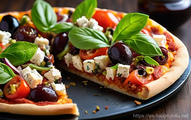 퓨전 피자의 글로벌화 과정 - **Artisan Chef Crafting a Gourmet Seafood Fusion Pizza in a Modern Kitchen:**
    A close-up, dynami...