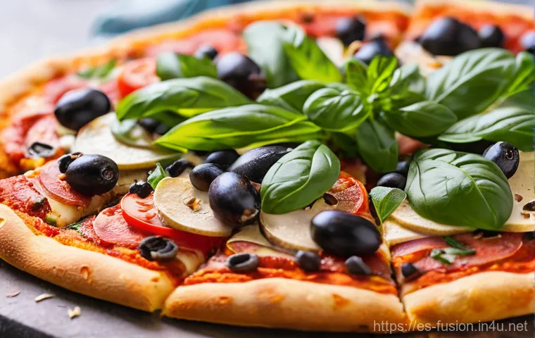 퓨전 피자의 대체밀 활용 - Here are three detailed image generation prompts in English, keeping in mind the safety guidelines a...