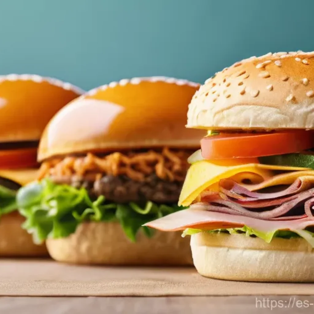 퓨전 샌드위치의 테이크아웃 포장 - Here are three detailed image generation prompts in English, designed to be suitable for a 15-year-o...