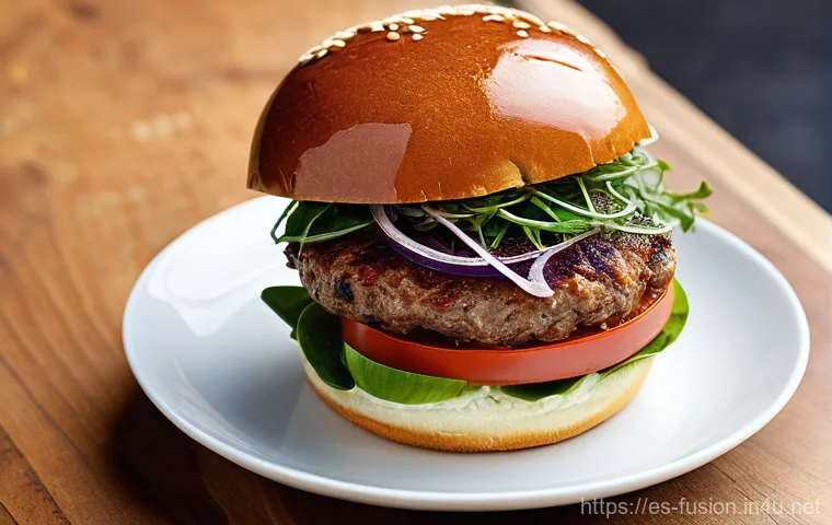 퓨전 버거 빵의 종류 비교 - **"A split image showcasing two distinct, appealing gourmet burgers side-by-side. On the left, a pre... 퓨전 버거 빵의 종류 비교 - **"A split image showcasing two distinct, appealing gourmet burgers side-by-side. On the left, a pre...