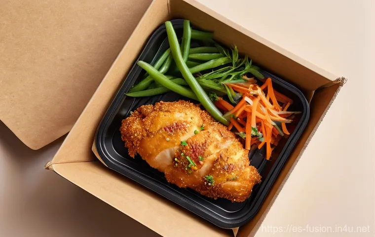 퓨전 치킨 포장 방법 리뷰 - Image Prompt 1: The Crispy Revolution - Innovative Packaging for Fusion Fried Chicken** 퓨전 치킨 포장 방법 리뷰 - Image Prompt 1: The Crispy Revolution - Innovative Packaging for Fusion Fried Chicken**